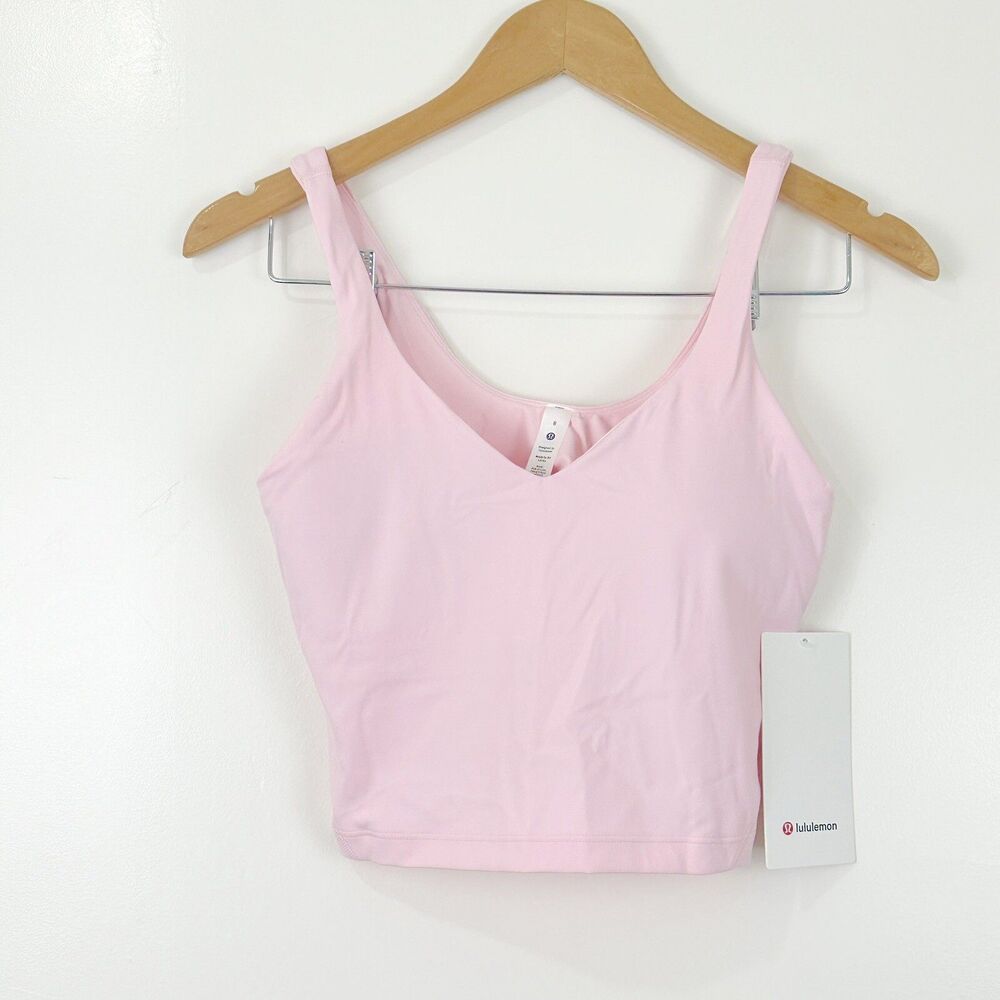NWT Lululemon Align Cropped Tank Strawberry Milkshake Size 10 A/B Cups Yoga